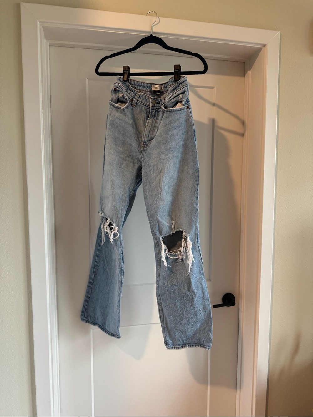 Abercrombie & Fitch Curve Love Light Blue Flare Jeans